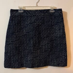 J. Crew Black and White Tweed Mini Skirt
